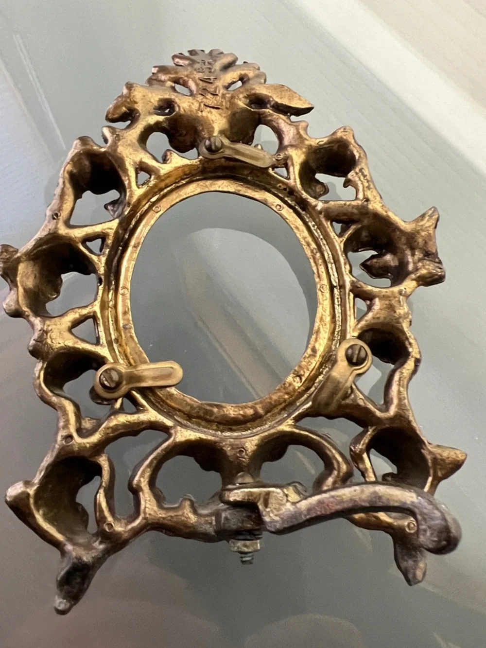 🖼️Ornate Metal Victorian Picture Frame #7249 Heavy Metal Scrollwork Kickstand